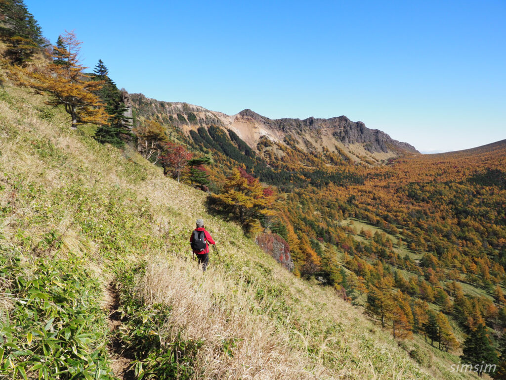 黒斑山登山　外輪山周回コース　草すべり