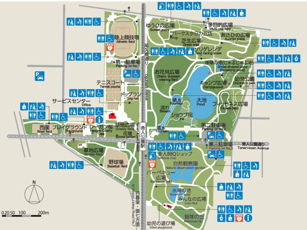 都立舎人公園　園内マップ